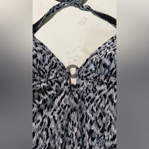 Michael Kors Frozen Chain-Ring Halter Swimsuit Size 10